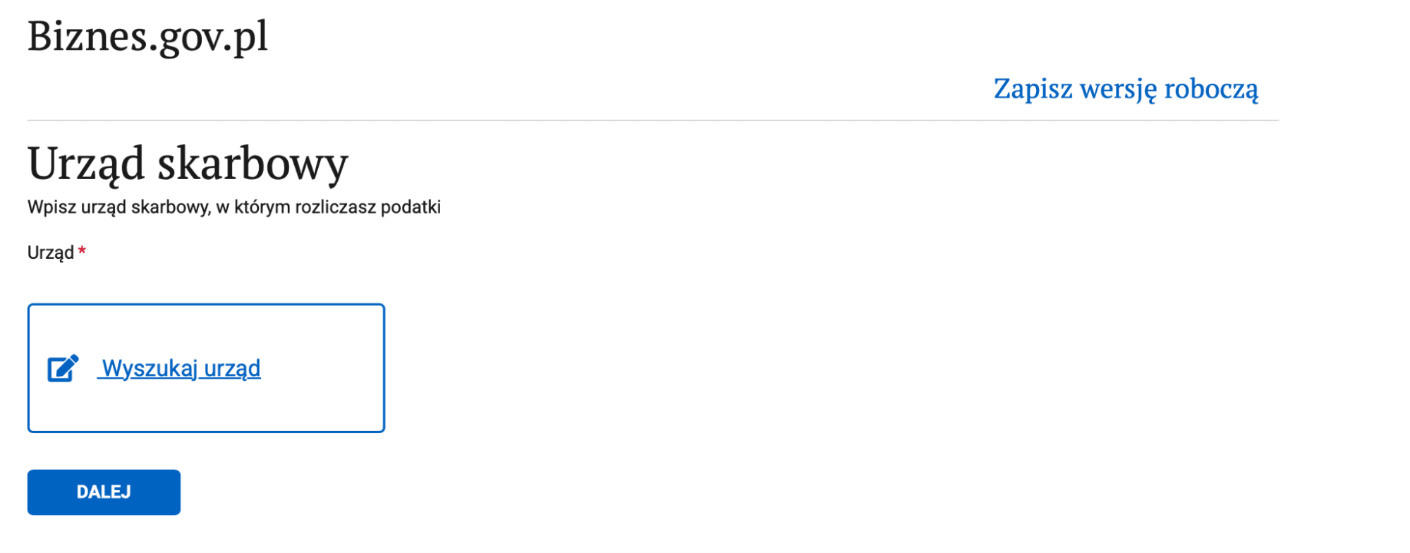 zrzut ekranu ze strony CEIDG