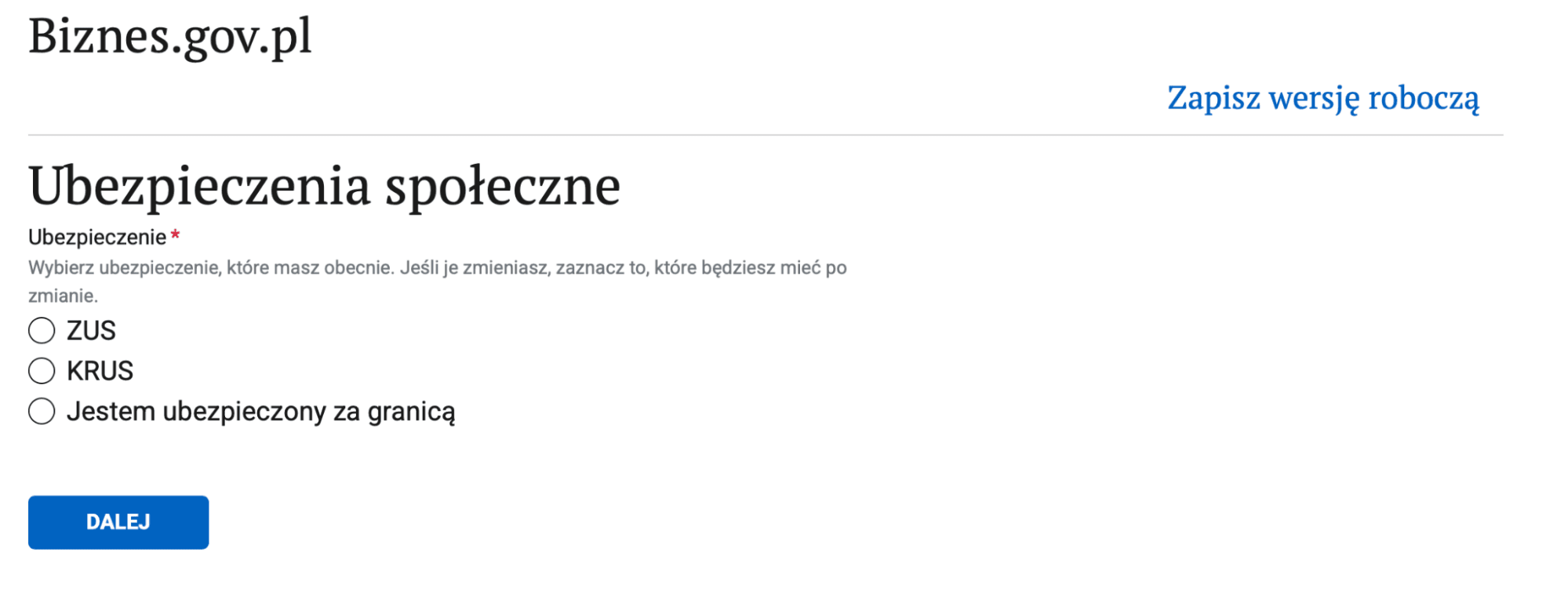 zrzut ze strony CEIDG