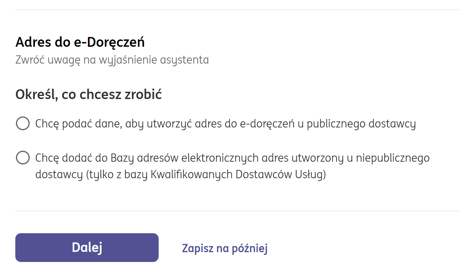 e-Doręczenia we wniosku rejestracyjnym