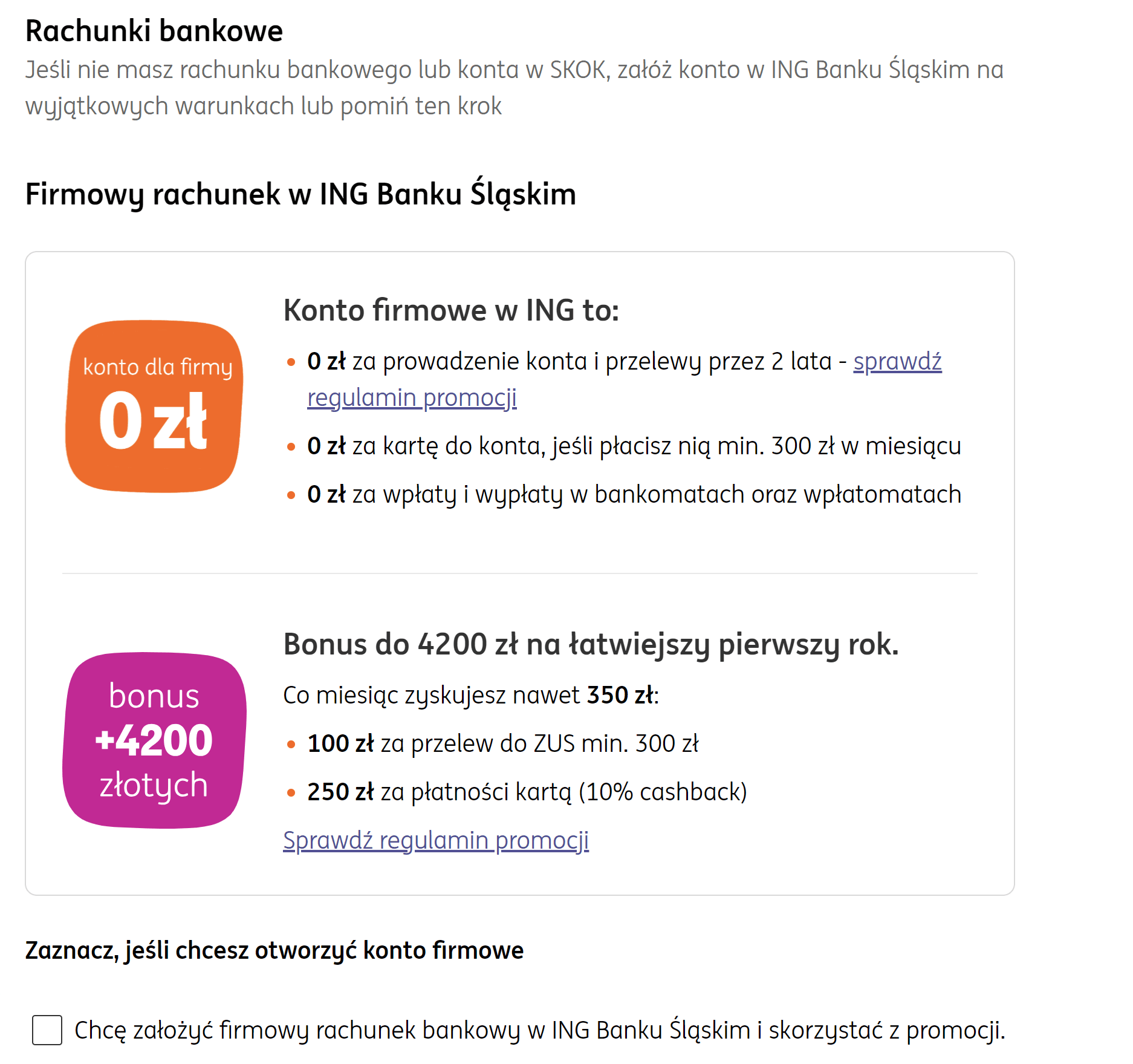 promocja na rachunek firmy screen z wniosku o rejestrację firmy