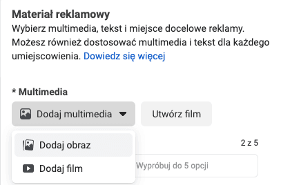 Dodawanie materiałów reklamowych