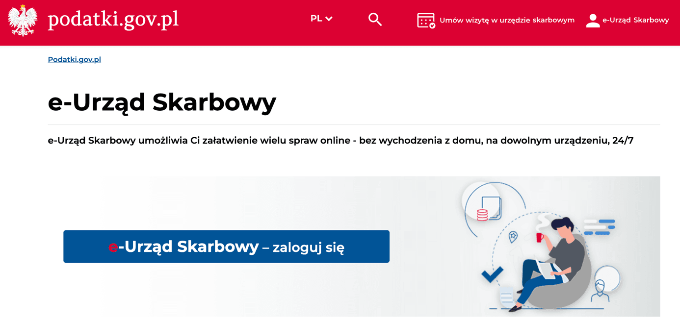 Zrzut ekranu ze strony e-Urząd Skarbowy