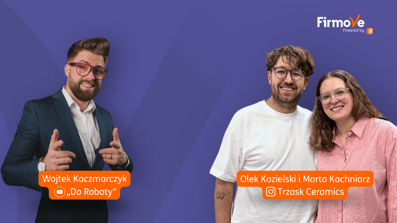 Wojciech Kaczmarczyk i Marta z Olkiem z Trzask Ceramics